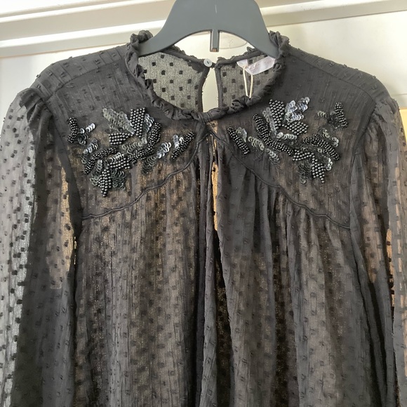Zara Swiss Dot Sheer Blouse - Picture 14 of 14